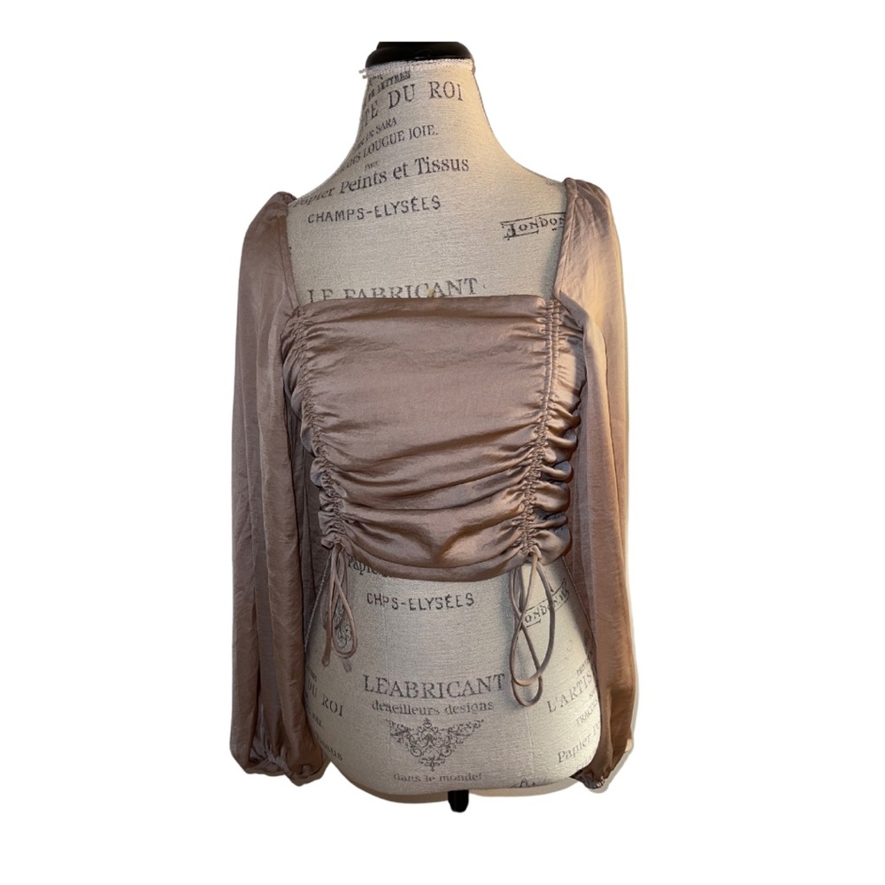 Beige Silky Renaissance Top - Picture 3 of 7